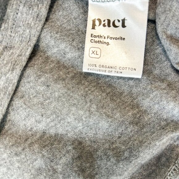 Pact Organic Cotton Crewneck T-Shirt Gray XL Short Sleeve Sustainable - Picture 4 of 5